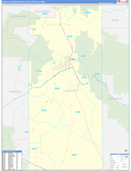 Santa Fe Metro Area Wall Map Basic Style 2024